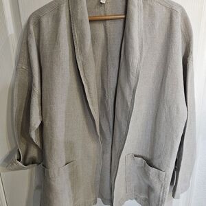 Eileen Fisher Gray Open Front Cardigan size medium